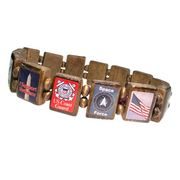 American Veteran (AV 14 tile) - Fundraising Bracelet-Wrist Story Products-100 Pack-Dark Wood-Wrist Story Products