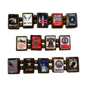 American Veteran (AV 14 tile) - Fundraising Bracelet-Wrist Story Products-100 Pack-Dark Wood-Wrist Story Products