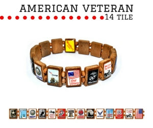 Sample - American Veteran (14 tile) Bracelet-Wrist Story Products-Wrist Story Products