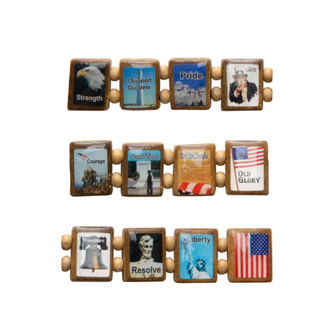 Sample - American Pride (12 tile) Bracelet-Wrist Story Products-Wrist Story Products