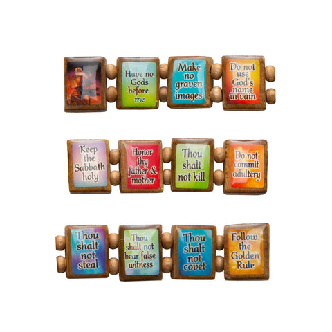 10 Commandments (12 tile) - Fundraising Bracelet-Wrist Story Products-100 Pack-Wrist Story Products